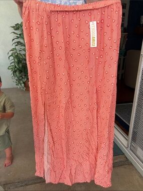 Amuse Society Coral Printed Maxi Skirt